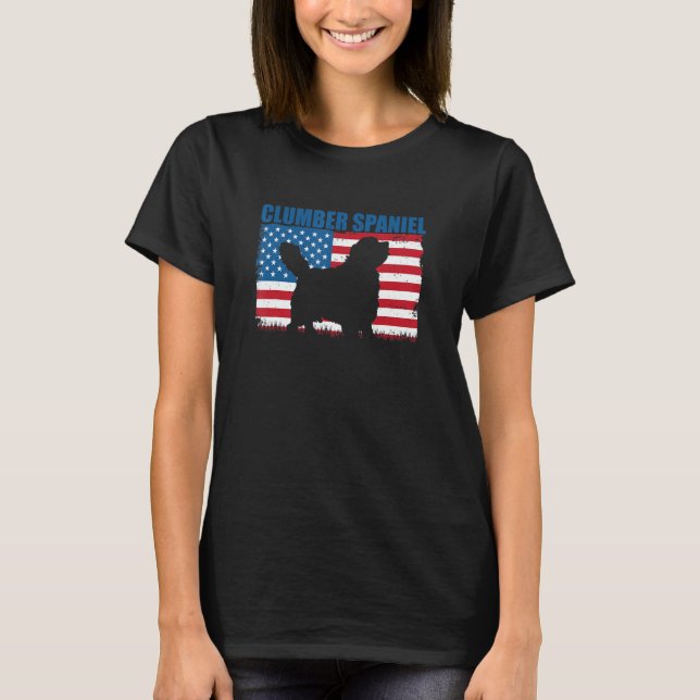Camiseta American Flag Clumber Spaniel (Frente)