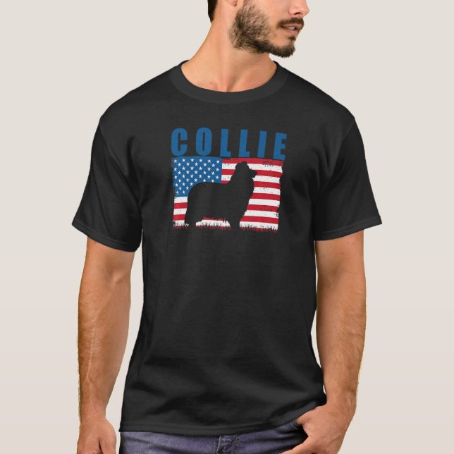 Camiseta American Flag Collie Premium (Frente)