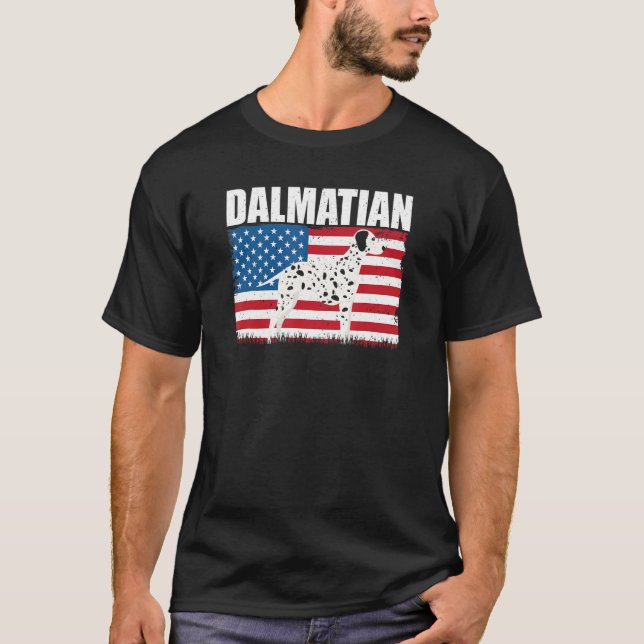 Camiseta American Flag Dalmatian (Frente)