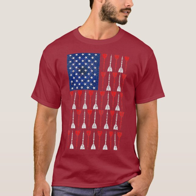Camiseta American Flag Darts Vintage (Frente)