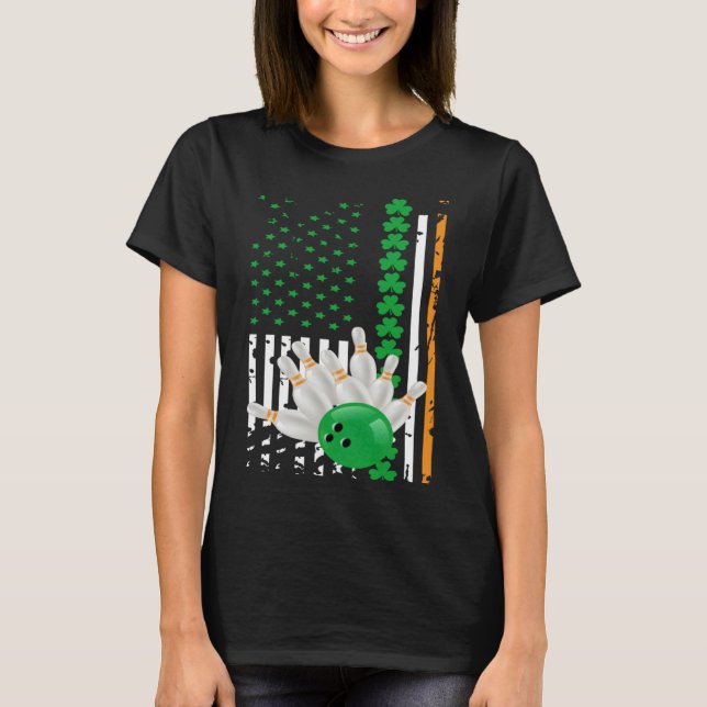 Camiseta American Flag DayIrish American Bowling Flag for U (Frente)