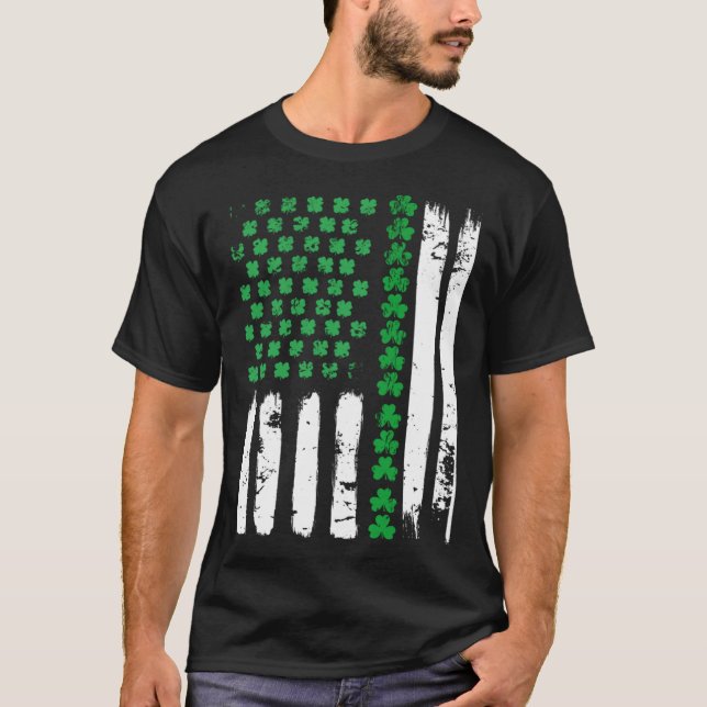Camiseta American Flag DayShamrock USA Flag St Patick s day (Frente)