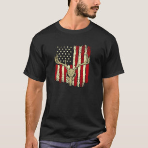 Camiseta American Flag Deer Hunting Buck Antlers Gi