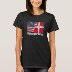Camiseta American Flag & Denmark Flag Best Grampa Ever Fami