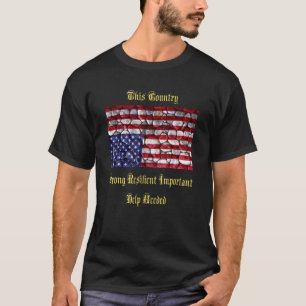 Camiseta American Flag Distress Upside Down Rocks