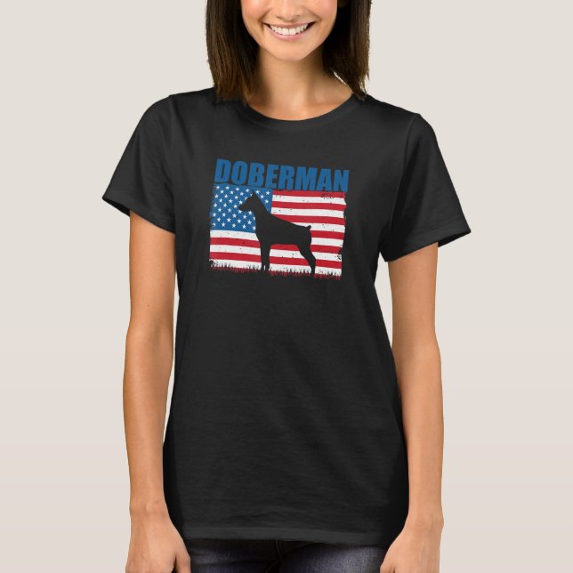 Camiseta American Flag Doberman (Frente)