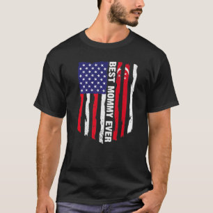 Camiseta American Flag e Singapore Flag Best Mamãe Ever Fam