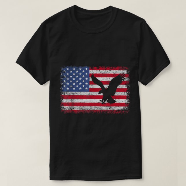 Camiseta American Flag Eagle (Frente do Design)