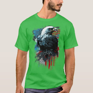 Camiseta American Flag Eagle Abstract Design 1
