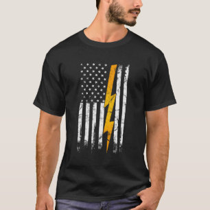 Camiseta American Flag Electric Cable Engineering Electrici