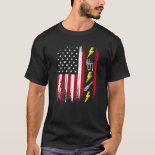 Camiseta American Flag Electricity Electronics Lineman