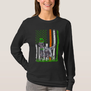 Camiseta American Flag English Setter Dog Dia de São Patríc