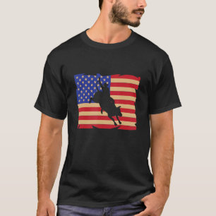 Camiseta American Flag EUA Bull Riding Rodeo Bull Rider