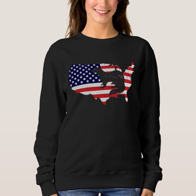 Camiseta American Flag Ferret for Ferret  and Owners (Frente)