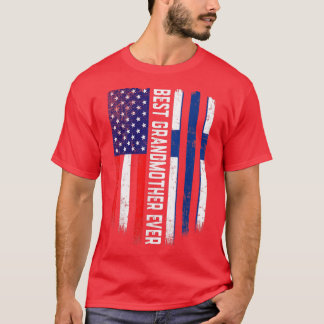 Camiseta American Flag & Finland Flag Best Grandmother Ever