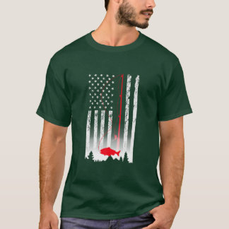 Camiseta American Flag Fishing Rod USA Patriotic Lover Prem