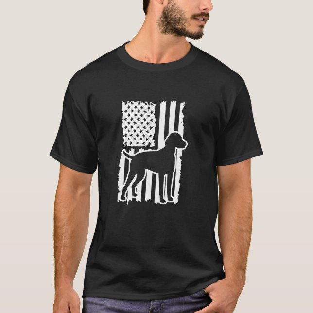 Camiseta American Flag German Shorthaired Pointer Hunting D (Frente)