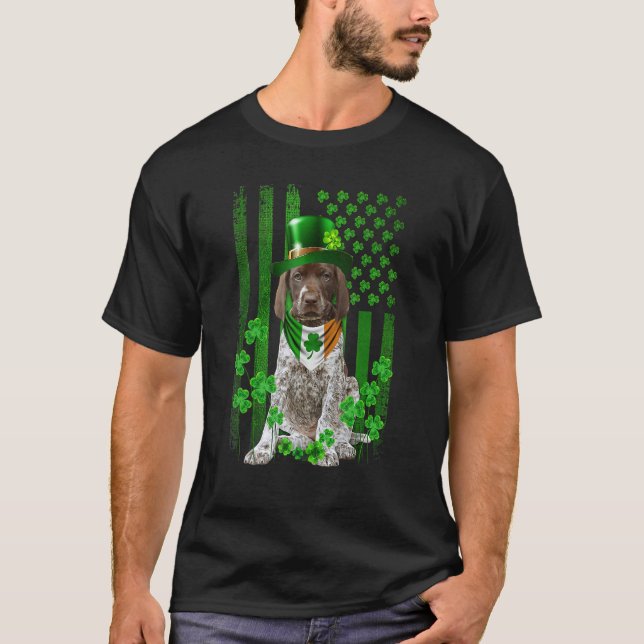 Camiseta American Flag GermanShorthaired Pointer Dog Hat Ir (Frente)