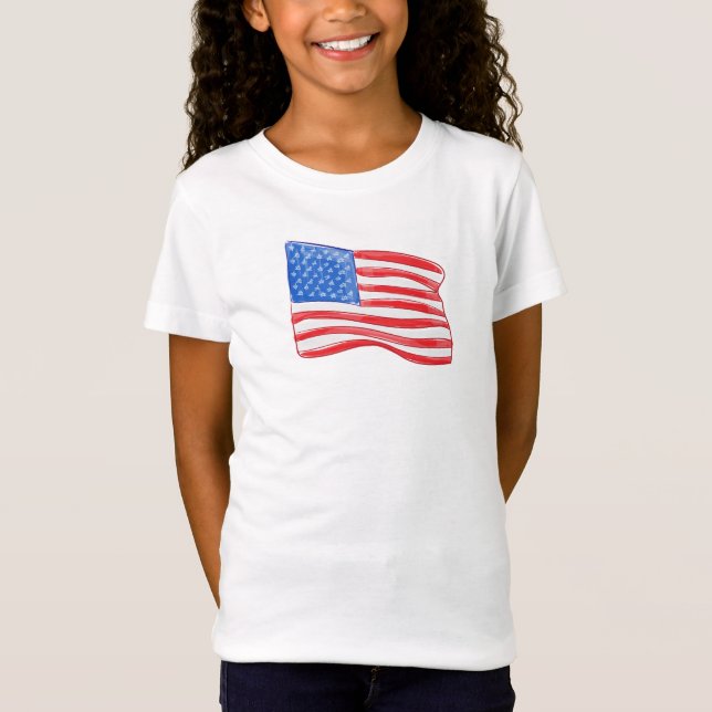 Camiseta American Flag Girl (Frente)