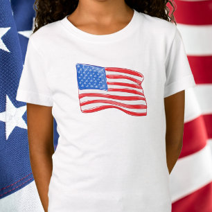 Camiseta American Flag Girl