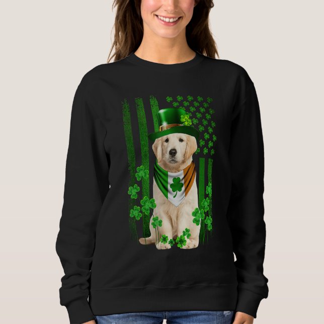 Camiseta American Flag Golden Retriever Dog Hat Irish St Pa (Frente)