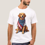 Camiseta American Flag Golden Retriever Engraved Dog Lover<br><div class="desc">American Flag Golden Retriever Engraved Dog Lover Tee 4</div>