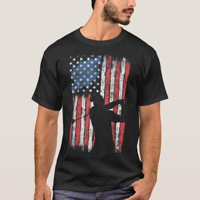 Camiseta American Flag Golf USA 4 de julho Men Boy G (Frente)