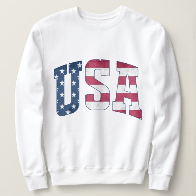 Camiseta American Flag Graphic - Womens USA Patriotic Gear (Frente do Design)