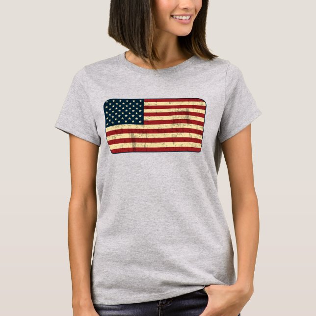 Camiseta American Flag Grungy (Frente)