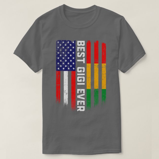 Camiseta American Flag & Guinea Flag Best Gigi Ever  (Frente do Design)