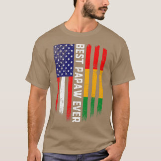 Camiseta American Flag & Guinea Flag Best Papaw Ever