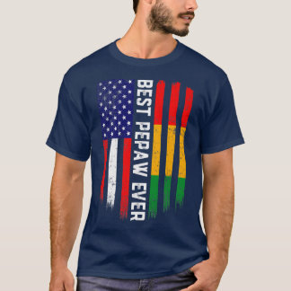 Camiseta American Flag & Guinea Flag Best Pepaw Ever 