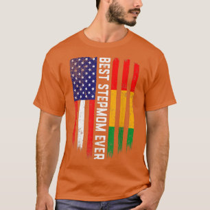 Camiseta American Flag & Guinea Flag Best Stepmom Ever T-Sh