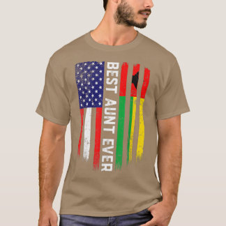 Camiseta American Flag & GuineaBissau Flag Best Aunt Ever 
