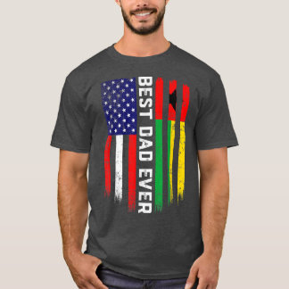 Camiseta American Flag & GuineaBissau Flag Best Dad Ever 