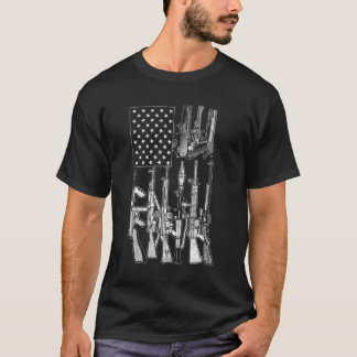 Camiseta American Flag Gun Enthusiast Gifts Gun Shirts Gun