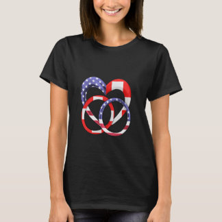 Camiseta American Flag Hearding Rings Casamento Switzer