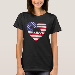 Camiseta American Flag Heart Basenji Dog 4 De Julho Usa Pa