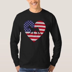 Camiseta American Flag Heart Basenji Dog 4 De Julho Usa Pa