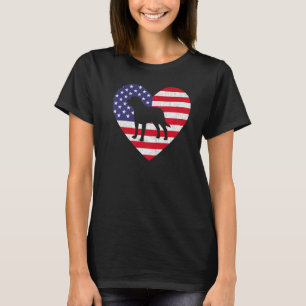 Camiseta American Flag Heart Rottweiler Dog 4 De Julho Usa