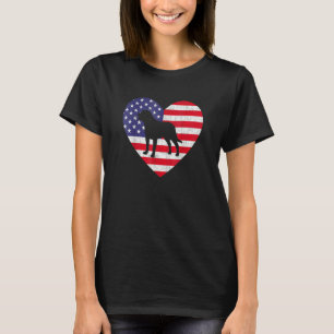 Camiseta American Flag Heart Rottweiler Dog 4 De Julho Usa