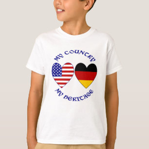 Camiseta American Flag Hearts Country Heritage Boy da Alema