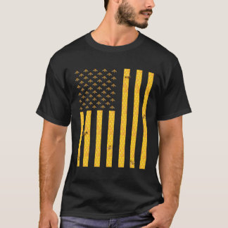 Camiseta American Flag Honeycomb Honey Beekeke
