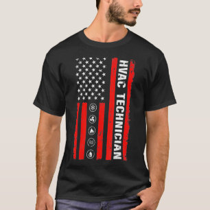 Camiseta American Flag HVAC Tech Mens Funny HVAC Technician