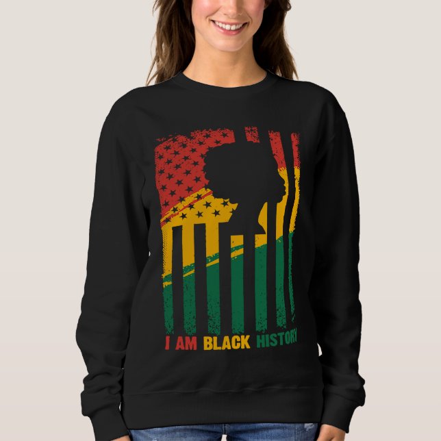 Camiseta American Flag I'm Black History Month for Men Wome (Frente)