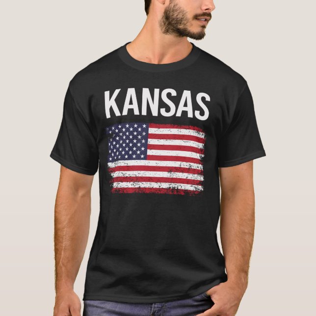 Camiseta American Flag Kansas (Frente)