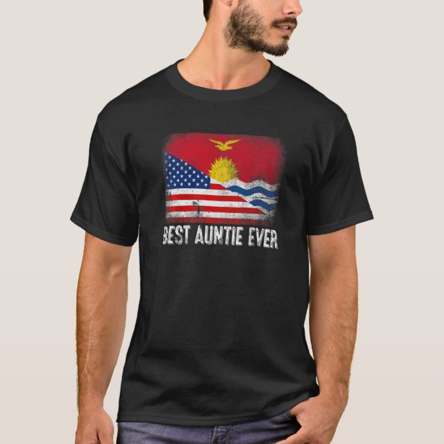 Camiseta American Flag & Kiribati Flag Best Atitie Ever Fam (Frente)