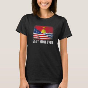 Camiseta American Flag & Kiribati Flag Best Mimi Ever Famil