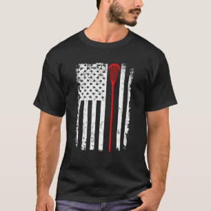 Camiseta American Flag Lacrosse Team Retro Lacrosse Lover