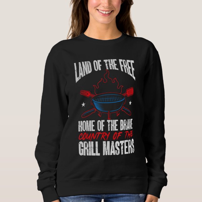 Camiseta American Flag Land Of The Free Grill Master 4th Of (Frente)